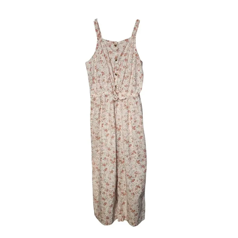 OshKosh Bgosh Linen‎ Blend Floral One Piece Jumpsuit Size 12